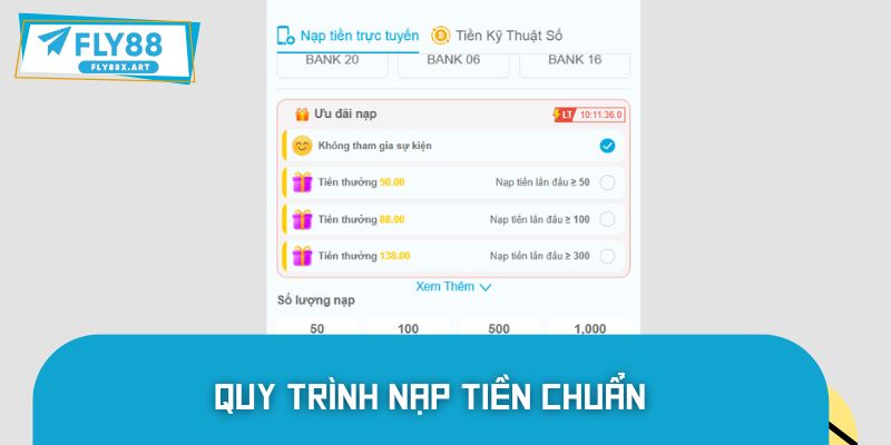 Chi tiết quy trình tiến hành nạp vốn tại nhà cái giải trí online